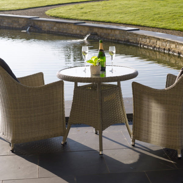 Bramblecrest Monterey 80cm Bistro Table Set - Dove Grey - Image 2