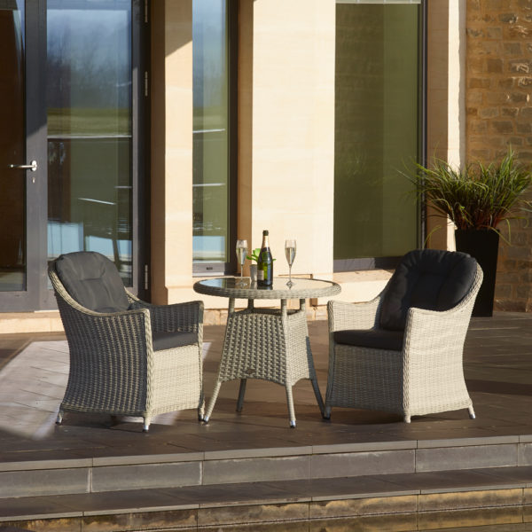 Bramblecrest Monterey 80cm Bistro Table Set - Dove Grey