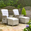 Hartman Heritage Reclining Set with Footstools and Side Table Beech Dove Pontarddulais Garden Centre