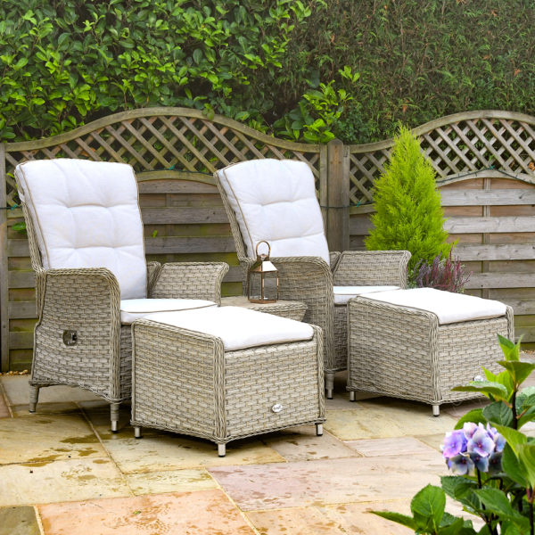 Hartman Heritage Reclining Set with Footstools and Side Table – Beech/Dove