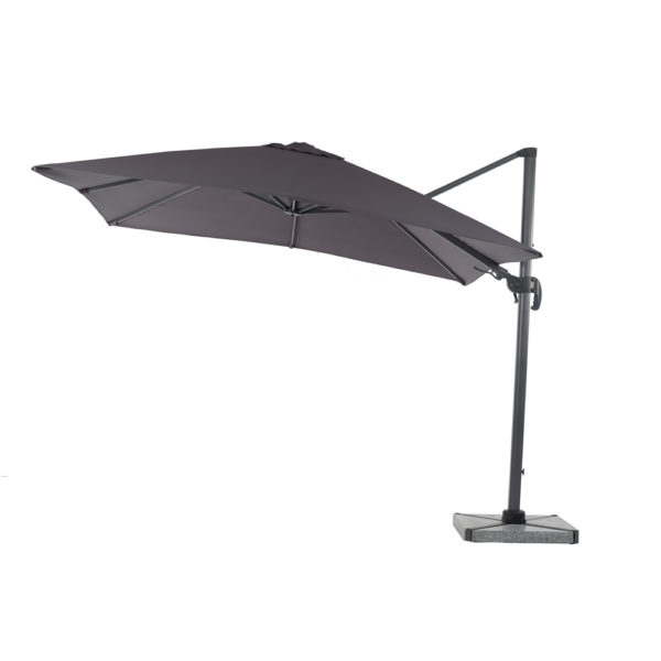 Bramblecrest Lichfield 2.7m Square Side Post Parasol with Granite Base & Cover - Grey - Image 2
