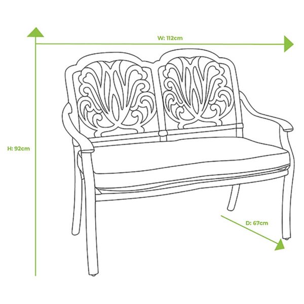 Hartman Amalfi High Back Bench - Image 2