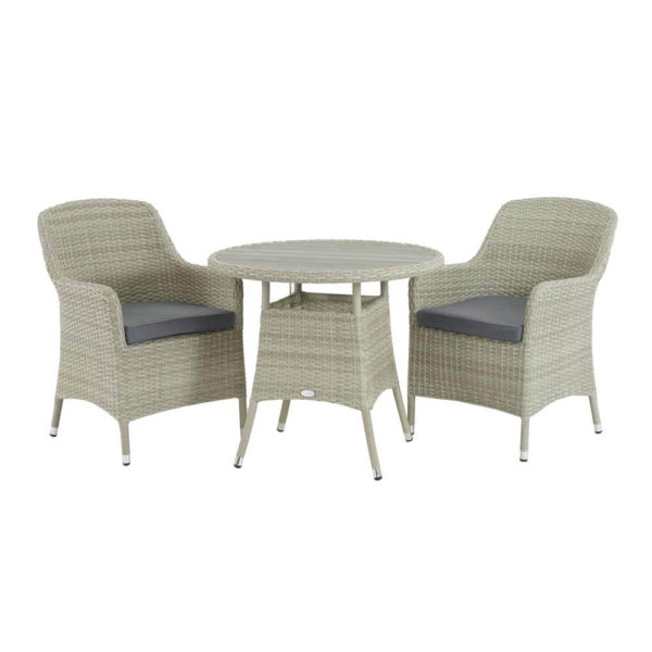 Bramblecrest Tetbury Cloud Rattan 2 Seat Round Bistro Set with Tree-Free Top - Image 4