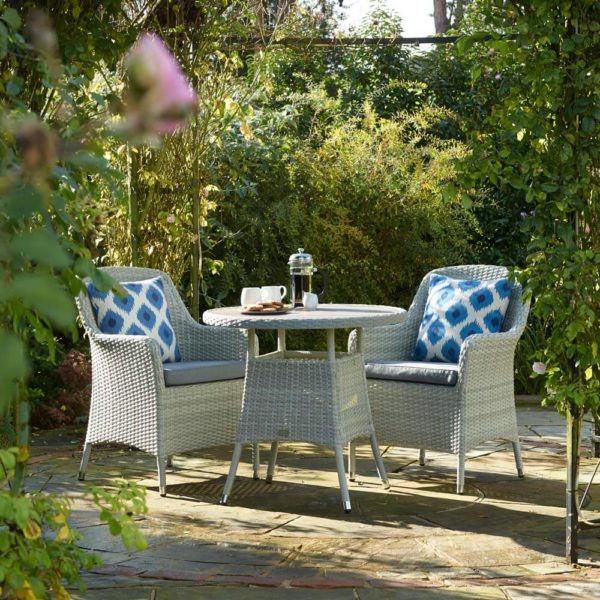 Bramblecrest Tetbury Cloud Rattan 2 Seat Round Bistro Set with Tree-Free Top
