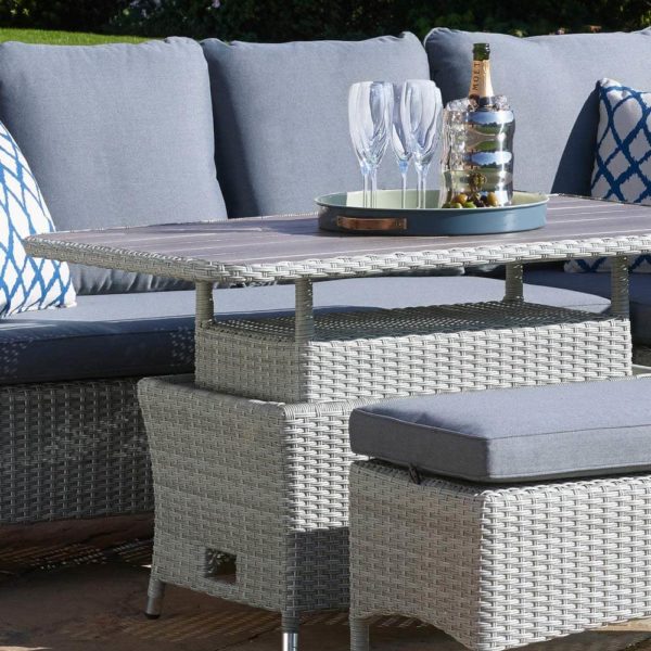 Bramblecrest Tetbury Cloud Rattan L-Shape Sofa with Rectangle Dual Height, Tree-Free Top Table & Bench - Image 2