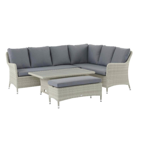 Bramblecrest Tetbury Cloud Rattan L-Shape Sofa with Rectangle Dual Height, Tree-Free Top Table & Bench - Image 3