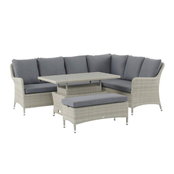 Bramblecrest Tetbury Cloud Rattan L-Shape Sofa with Rectangle Dual Height, Tree-Free Top Table & Bench - Image 4