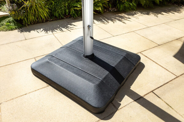 Hartman 3.5m Round Caribbean Round Cantilever Parasol with Lights and Base - Grey - Image 3