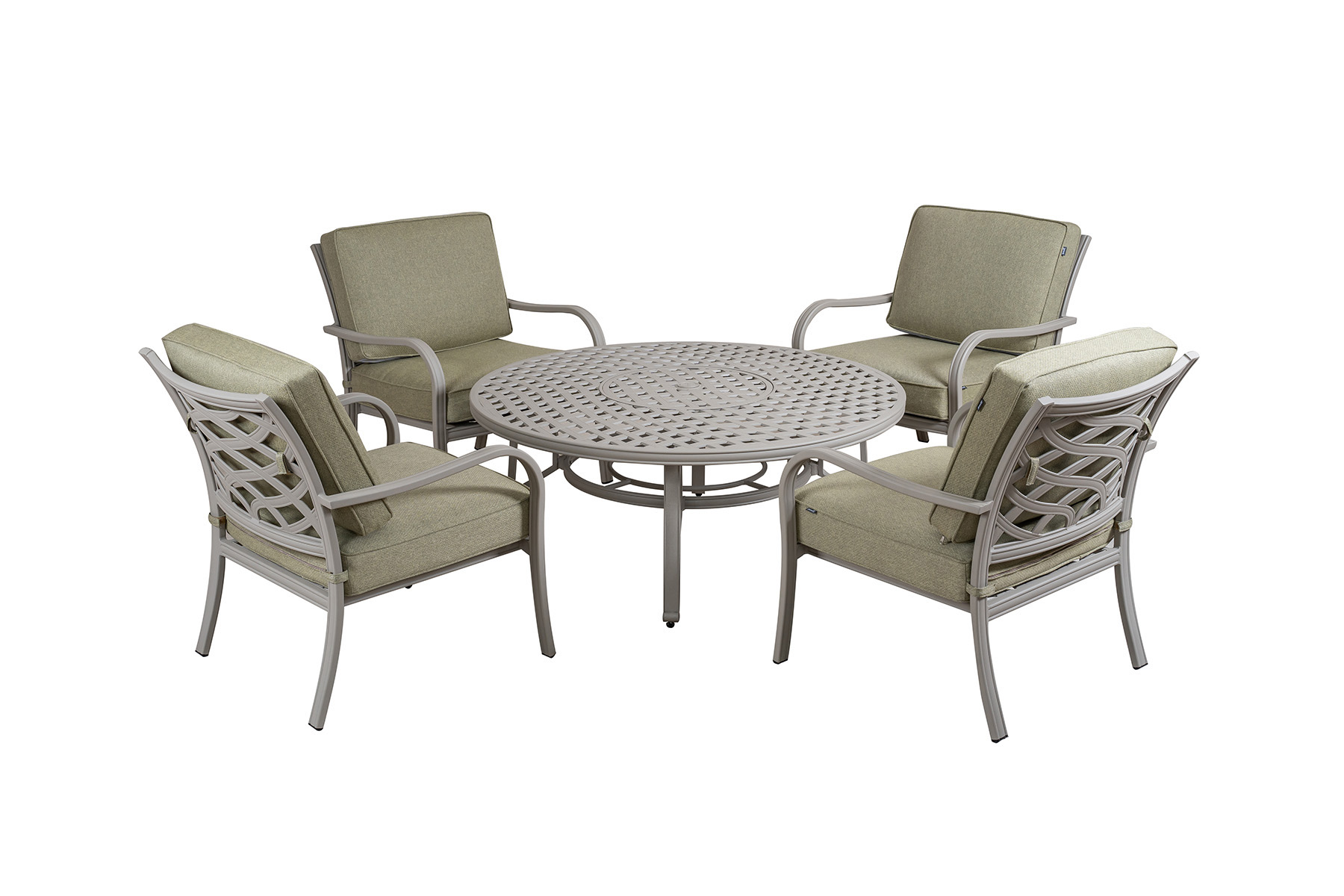Hartman Buxton 4 Seat Cosy Firepit Lounge Set Maize/Wheatgrass - Image 2