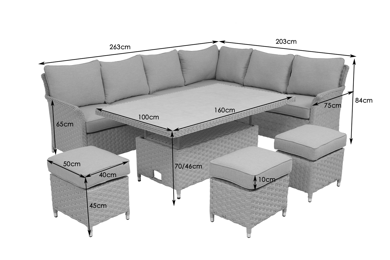 Woodlodge Garden Living Bermuda Modular Rectangular Corner Casual Sofa Set - Image 3