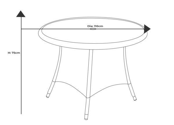 Hartman Eton 4 Seat Round Dining Set - Image 6