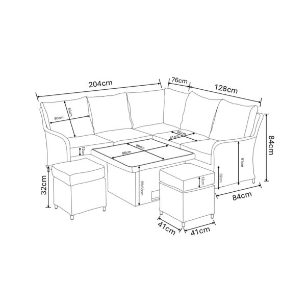 Hartman Eton Square Casual Dining Set - Image 8