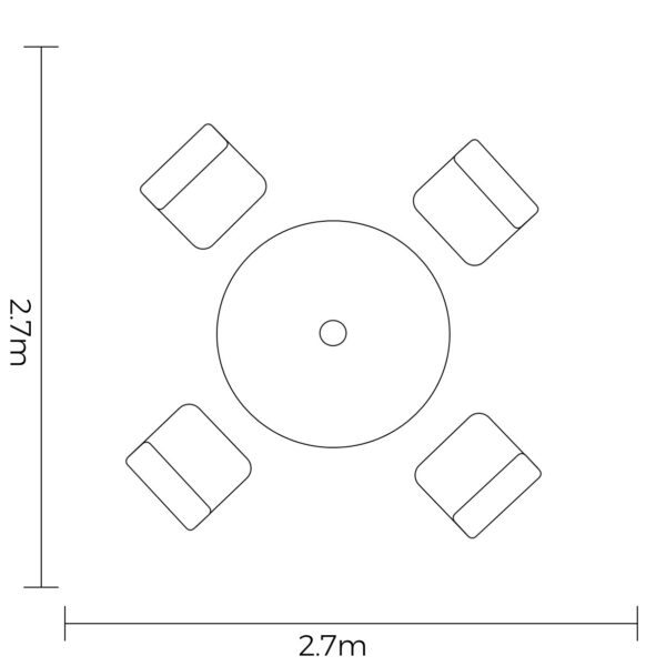 Hartman Eton 4 Seat Round Dining Set - Image 8
