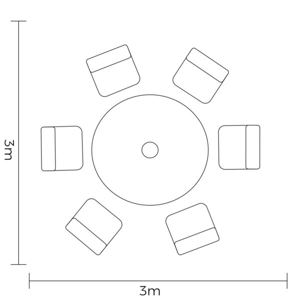 Hartman Eton 6 Seat Round Dining Set - Image 9